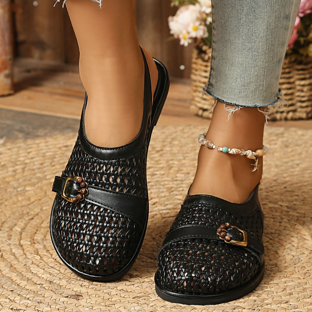 Breathable Cutout Comfort Shoes – Soft Leather Slip-Ons for All-Day Support