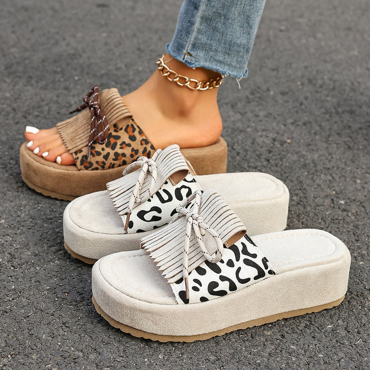 Tassel Bow Summer Sandals – Stylish Mid-Heel Comfort Sandals for Women
