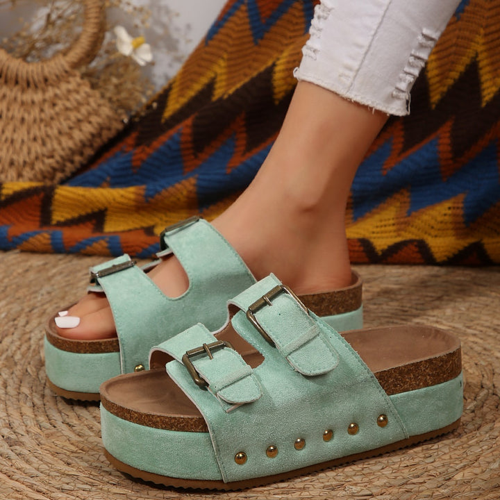 Women's Soft Suede Comfort Sandals –Comfortable Wedge Summer Slippers