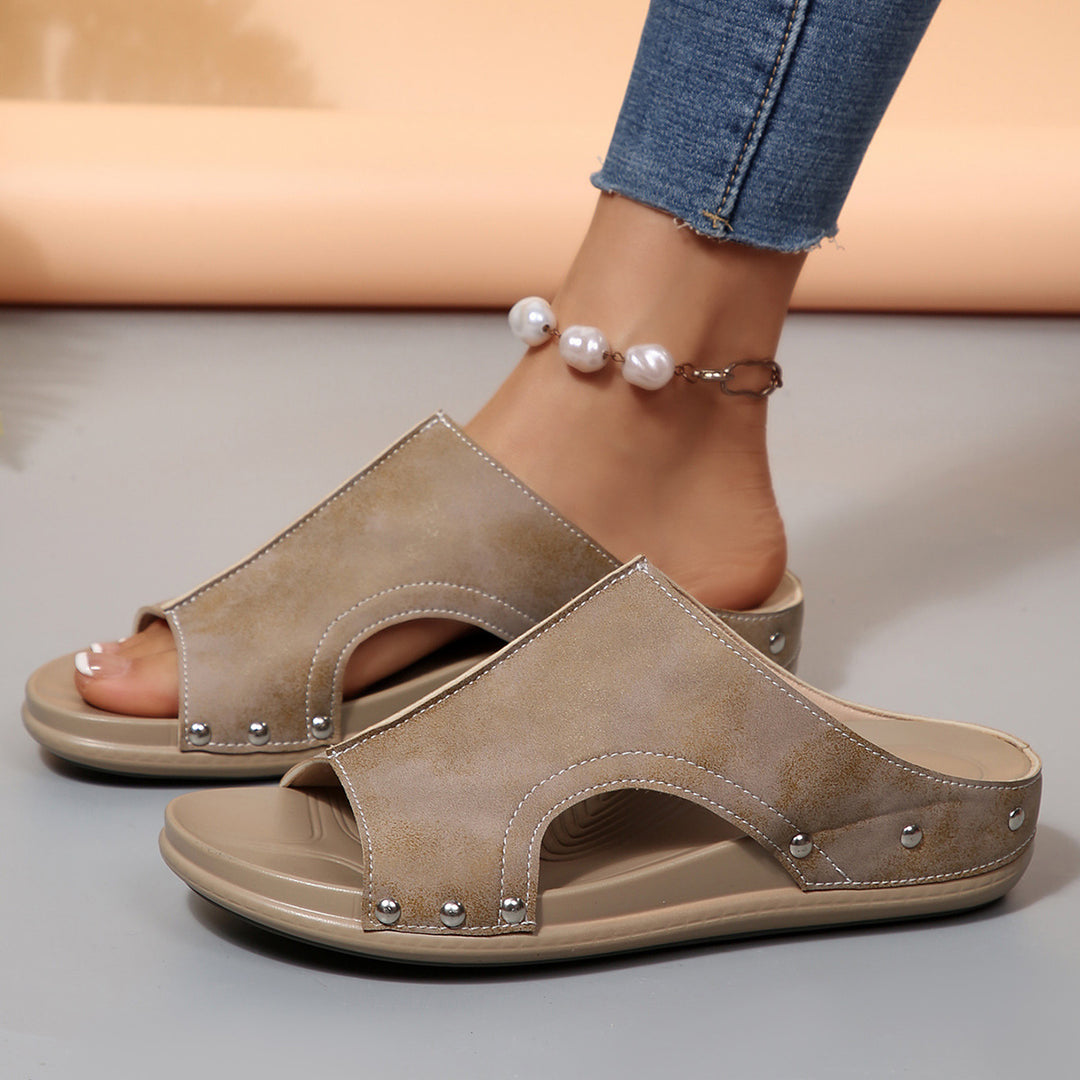 Comfortable Studded Wedge Sandals for Women – Lightweight Summer Orthopedic Walking Sandals