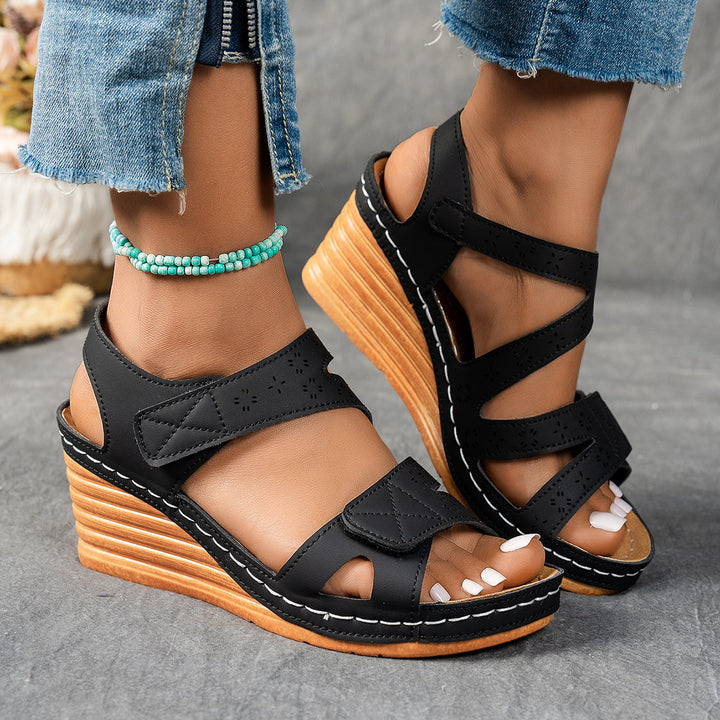Women's Velcro Comfort Sandals –Comfortable Wedge Summer Shoes