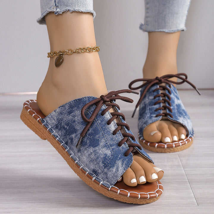 Boho Canvas Mule Sandals – Lightweight, Breathable & Easy to Slip On