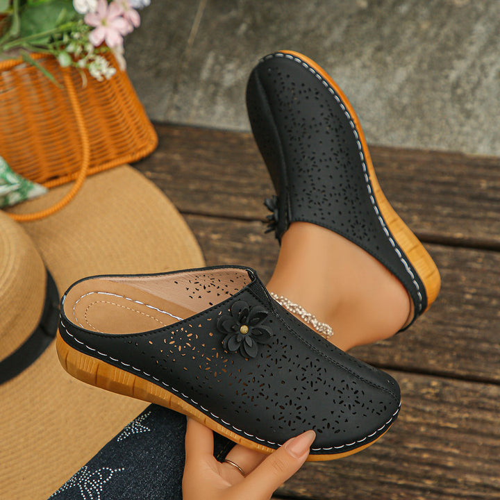 Women's Floral Comfort Sandals – Lightweight Cutout Summer Shoes