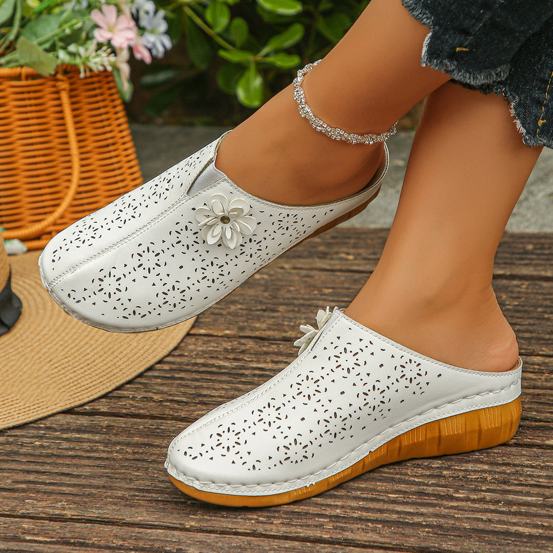 Women's Floral Comfort Sandals – Lightweight Cutout Summer Shoes