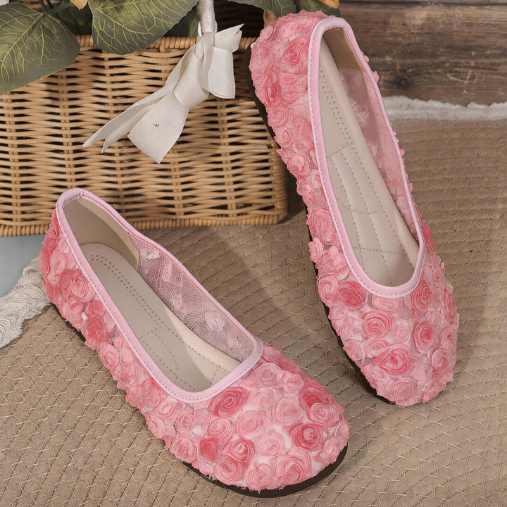 Women's Floral Comfort Flats – Lightweight Everyday Walking Shoes