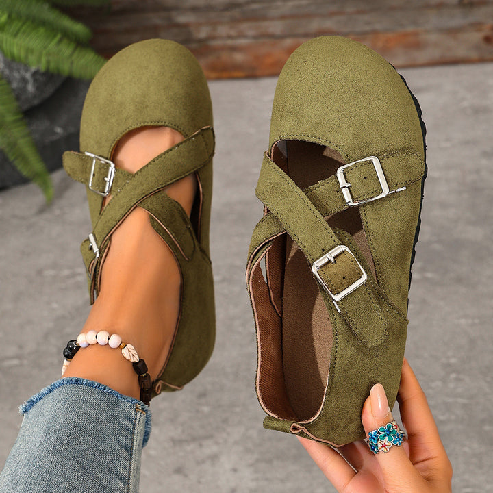 Women's Vintage Cross-Strap Comfort Flats