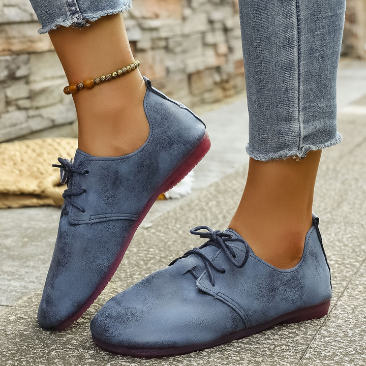 Women's Vintage Bow Lace-Up Flats