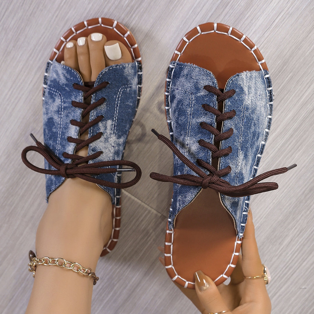 Boho Canvas Mule Sandals – Lightweight, Breathable & Easy to Slip On