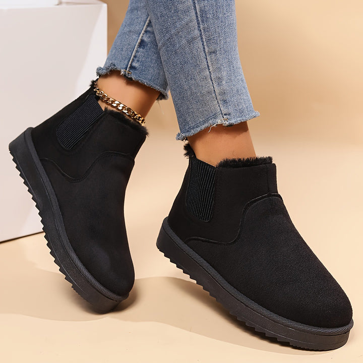 Women's Cozy Slip-On Winter Ankle Boots – Warm Lined, Non-Slip & Easy On/Off Comfort Shoes