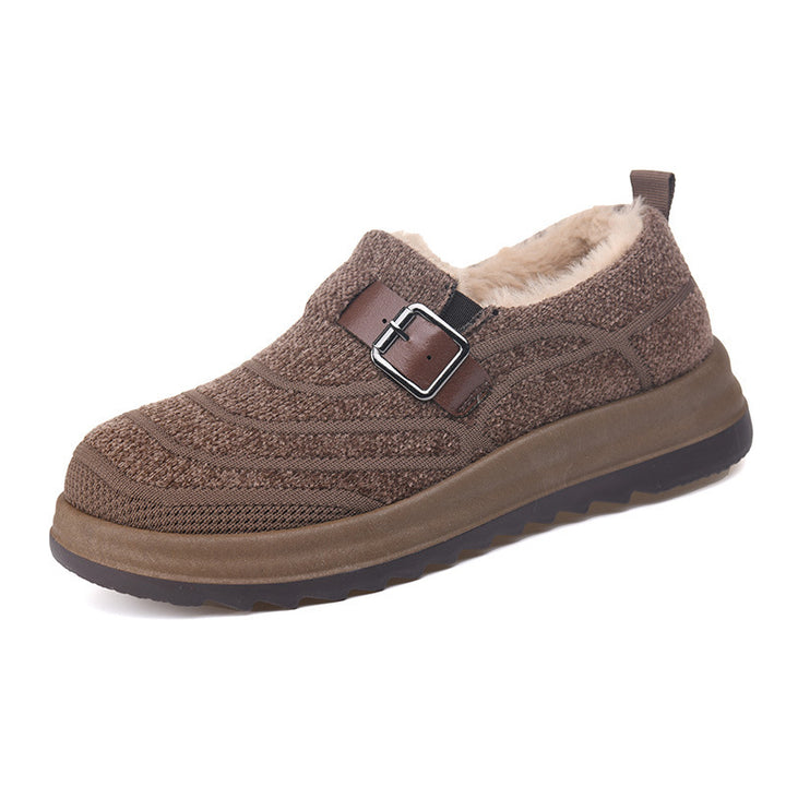 Women's Warm Slip-On Winter Shoes – Anti-Slip Comfort Walking Loafers with Soft Fleece Lining