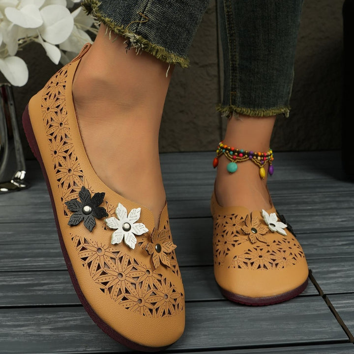 Women's Comfortable Floral Flats – Lightweight Breathable Vintage Shoes