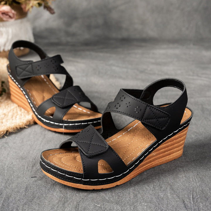 Women's Velcro Comfort Sandals –Comfortable Wedge Summer Shoes