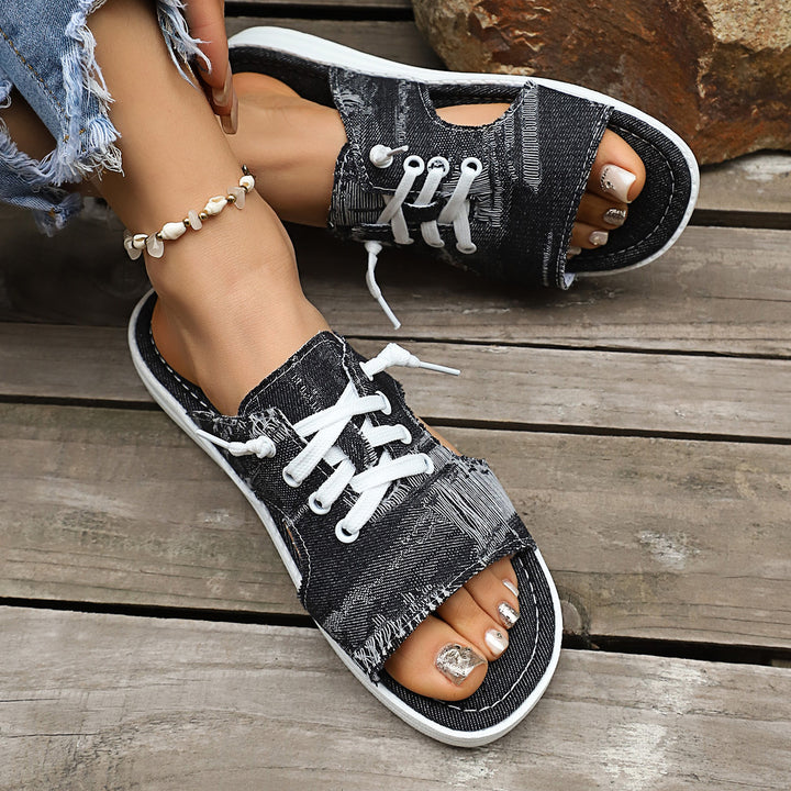 Comfort Denim Slip-On Sandals – Easy On, Easy Off, Comfortable All Day
