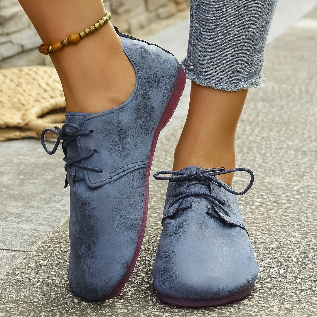 Women's Vintage Bow Lace-Up Flats