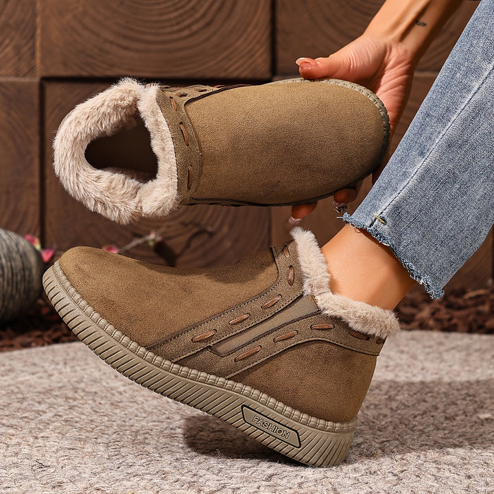 Women's Winter Comfort Shoes – Easy-On Casual Shoes with Zipper Closure