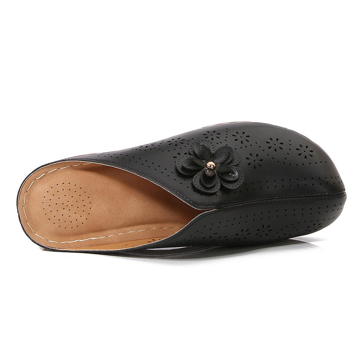 Women's Wide Fit Closed-Toe Summer Sandals – Soft Sole Slip-On Mules for Comfort