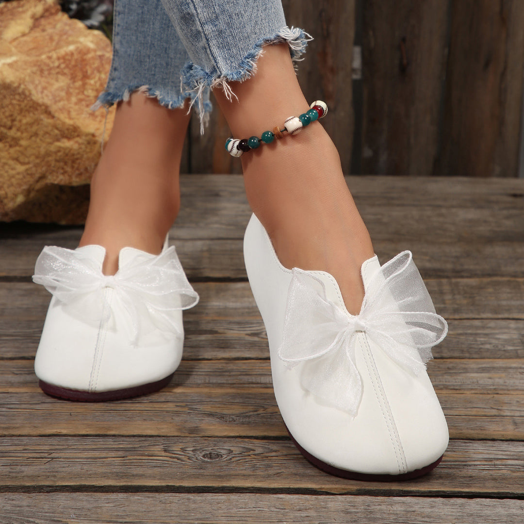 Women's Vintage Mary Jane Flats – 2025 New Round-Toe Soft Sole Shoes with Bow Detail