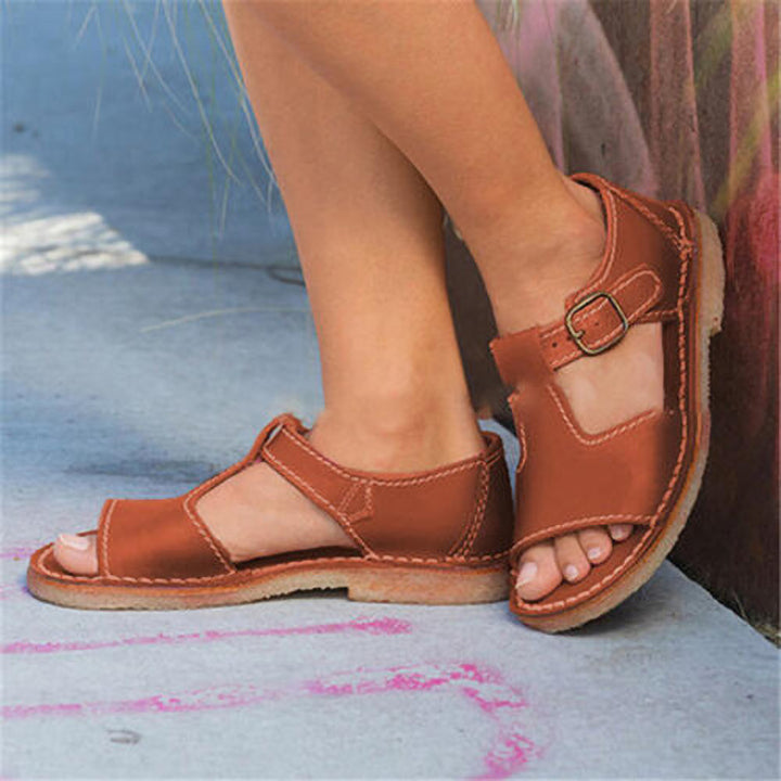 Women's Retro Leather Summer Sandals