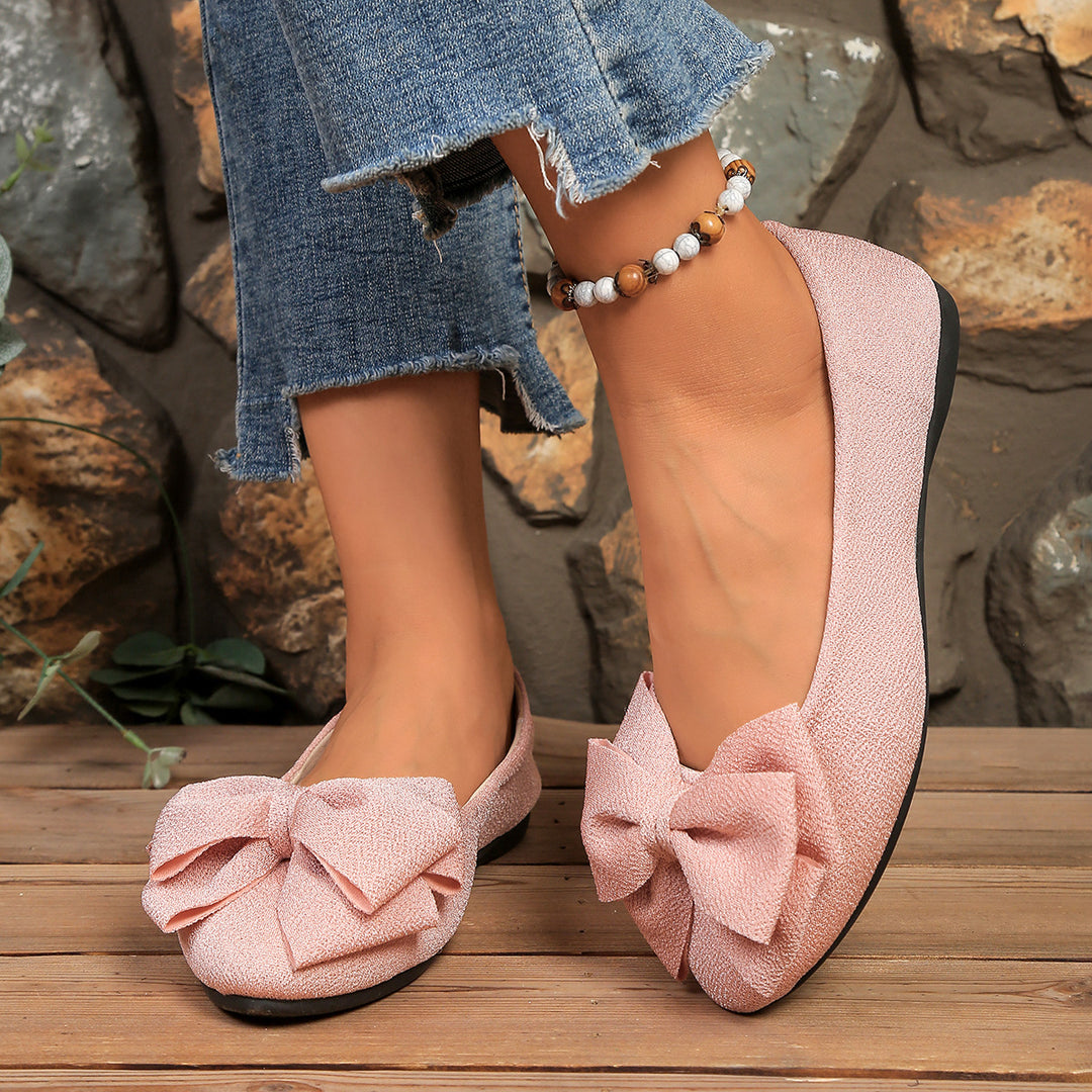 Women's Bow Comfort Flats – Soft Elegant Slip-On Shoes