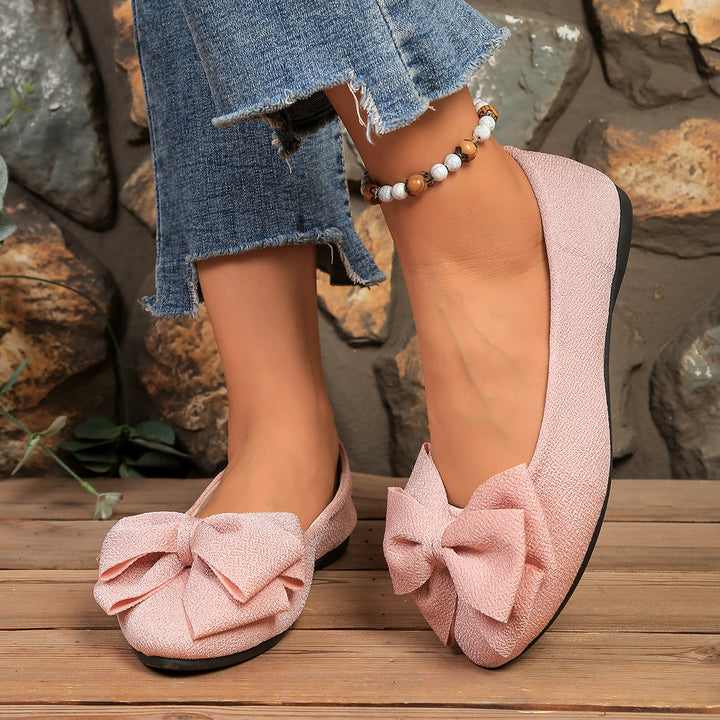 Women's Bow Comfort Flats – Soft Elegant Slip-On Shoes