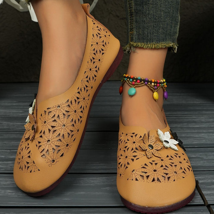 Women's Comfortable Floral Flats – Lightweight Breathable Vintage Shoes