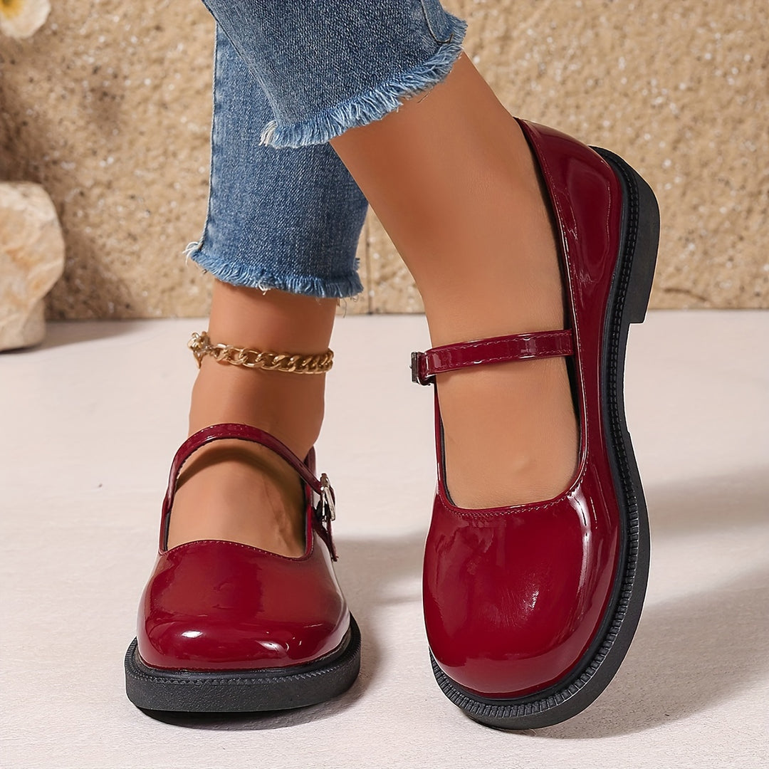 Women's Mary Jane Shoes – Comfortable Round Toe Strap Shoes