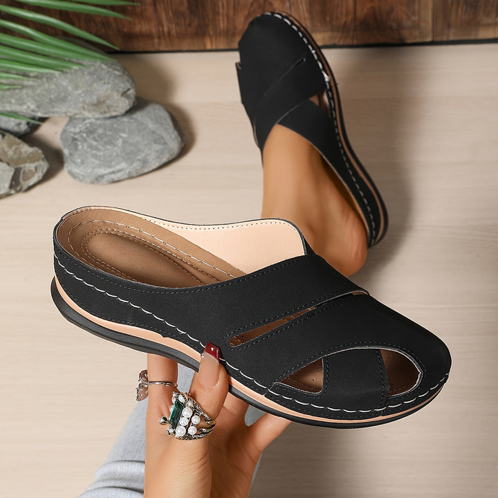 Women's Closed-Toe Slide Sandals – Comfortable Easy Slip-On Summer Shoes