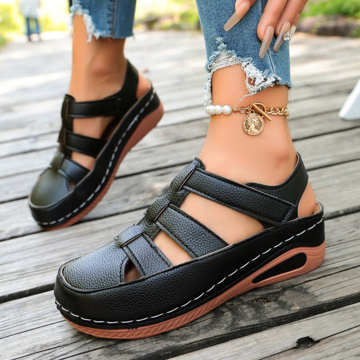 Women's Breathable Comfort Sandals – Soft Sole Hook & Loop Walking Shoes