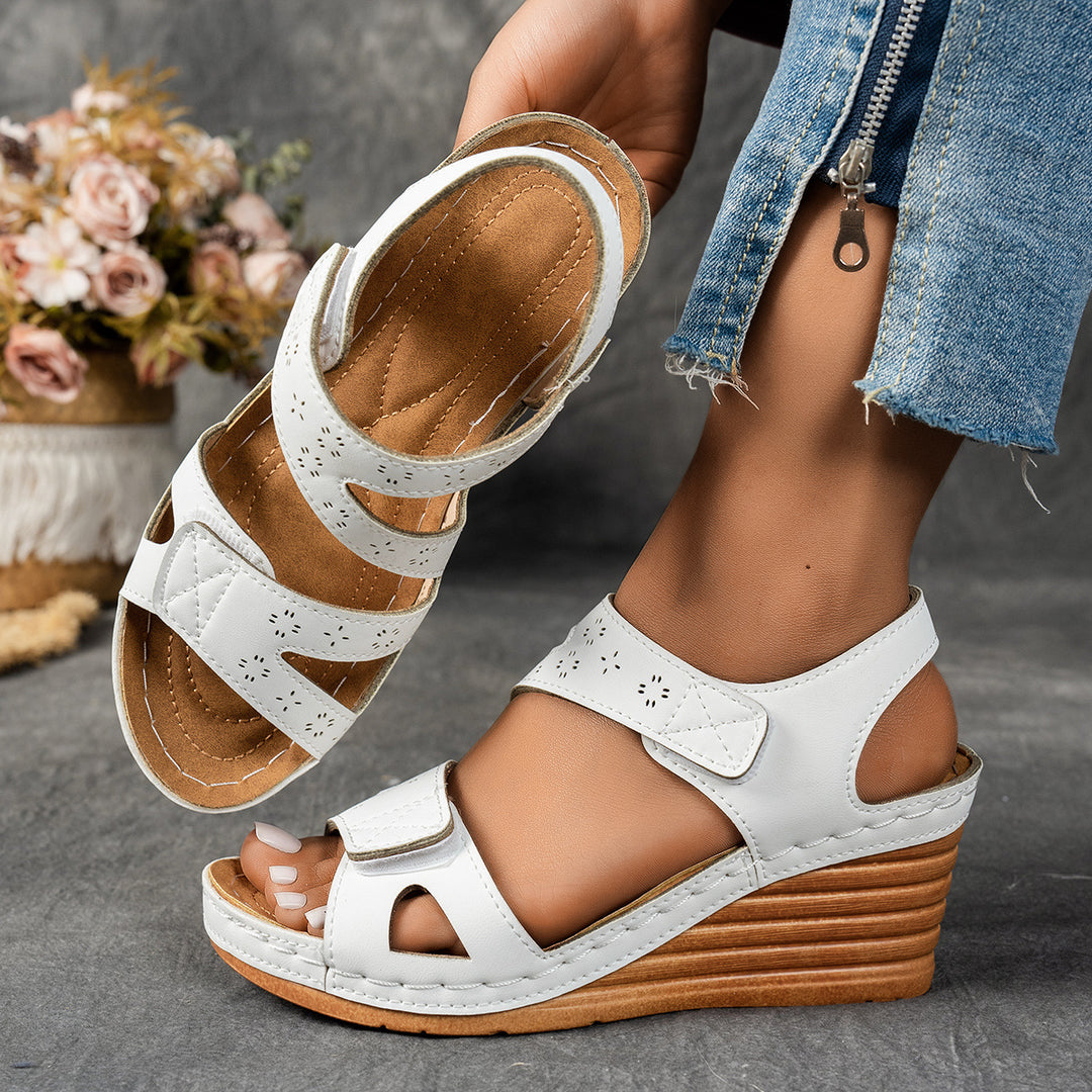 Women's Velcro Comfort Sandals –Comfortable Wedge Summer Shoes