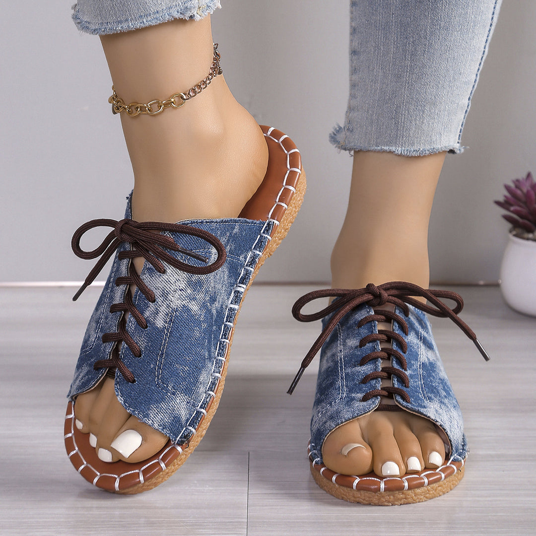 Boho Canvas Mule Sandals – Lightweight, Breathable & Easy to Slip On