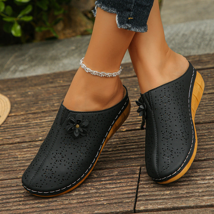Women's Floral Comfort Sandals – Lightweight Cutout Summer Shoes
