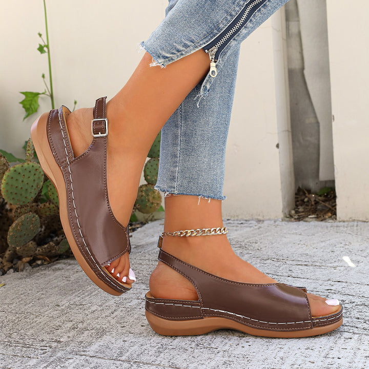 Women's Vintage Comfort Sandals – Adjustable Slingback Walking Shoes