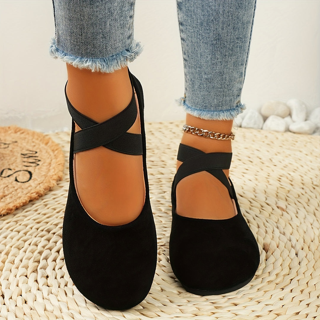 Women's Fall Retro Mary Jane Shoes – Classic Cross Strap Slip-On Shoes for Everyday Wear