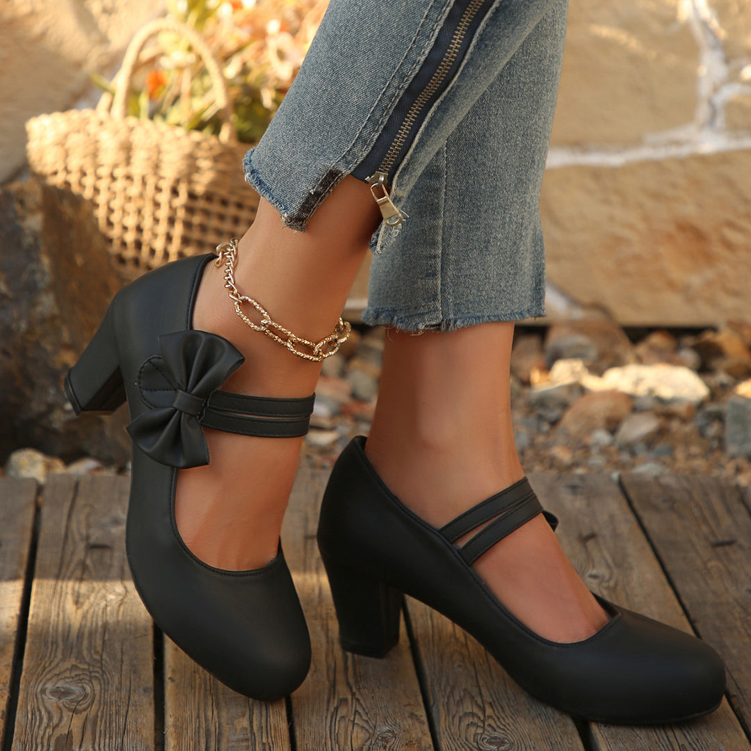 Vintage Bow Mary Jane Shoes