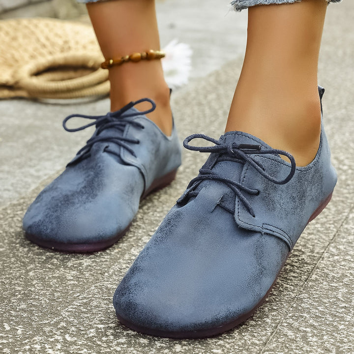 Women's Vintage Bow Lace-Up Flats