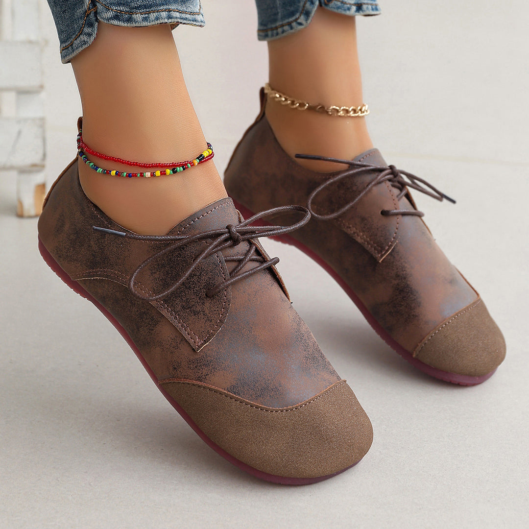 Women's Retro Lace-Up Flat Shoes