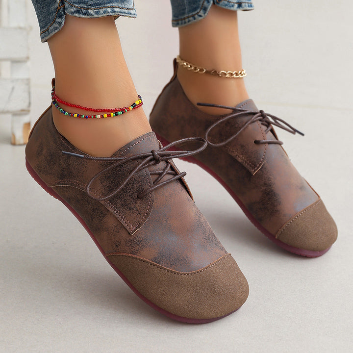 Women's Retro Lace-Up Flat Shoes