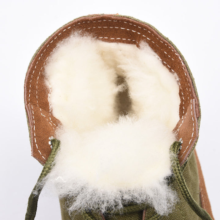 Unisex Leather Farm & Ranch Boots – Waterproof Wool-Lined Winter Boots for Outdoor Work