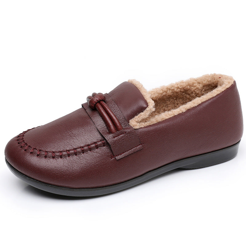 Women's Winter Warm Slip-On Shoes – Cozy Fleece Lined, Non-Slip, Easy Comfort Loafers