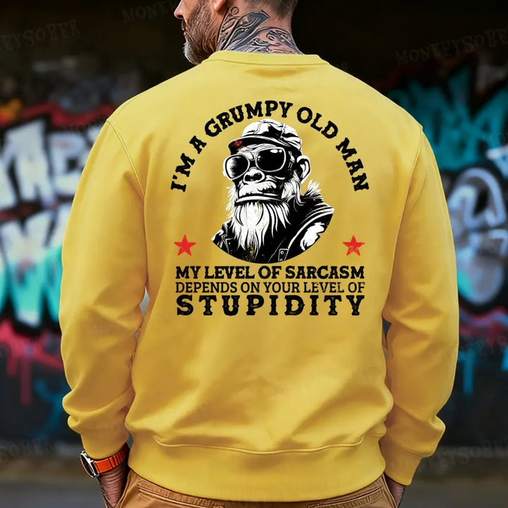 I'm A Grumpy Old Man My Level Of Sarcasm Depends On Your Level Of Stupidity Sweatshirt