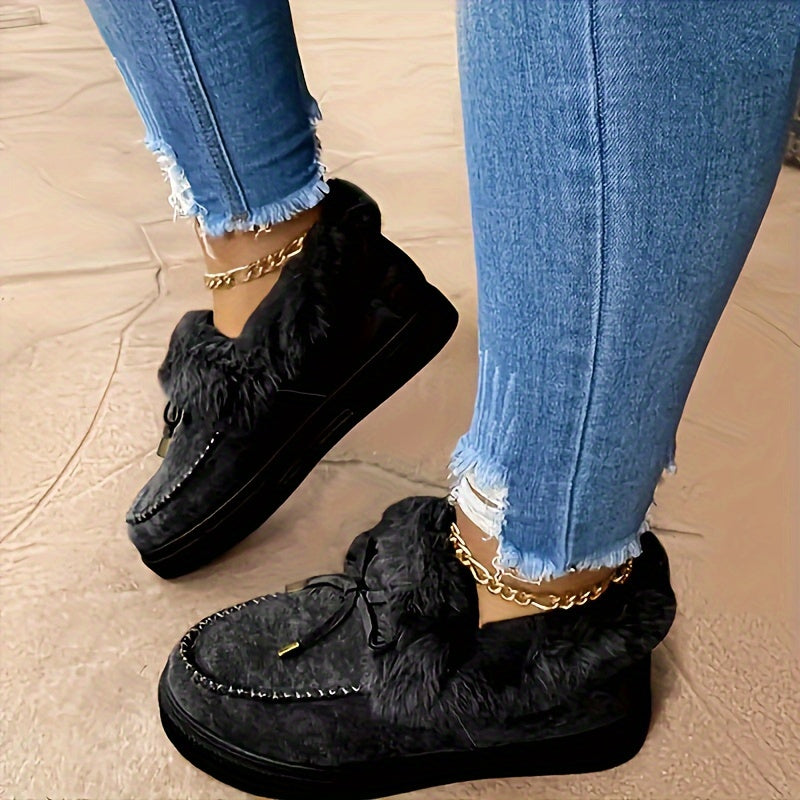 Women's Cozy Winter Ankle Boots – Warm Plush-Lined Slip-On Snow Boots