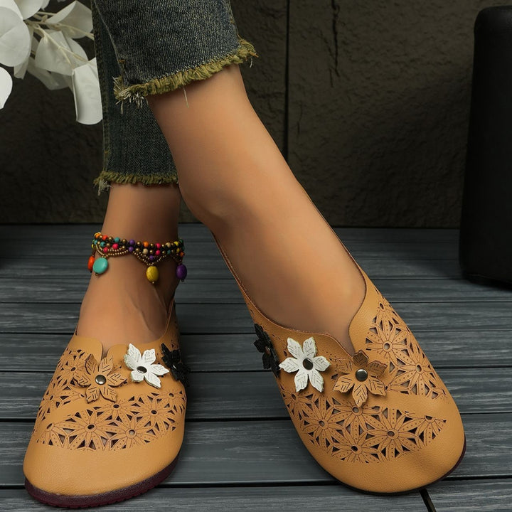 Women's Comfortable Floral Flats – Lightweight Breathable Vintage Shoes