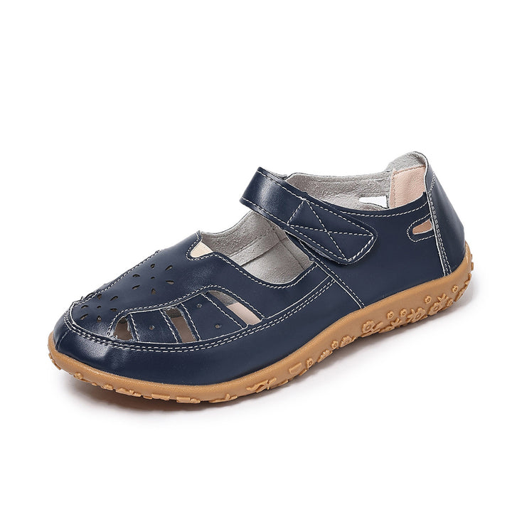 Women's Closed-Toe Comfort Sandals – Breathable Hook & Loop Walking Shoes
