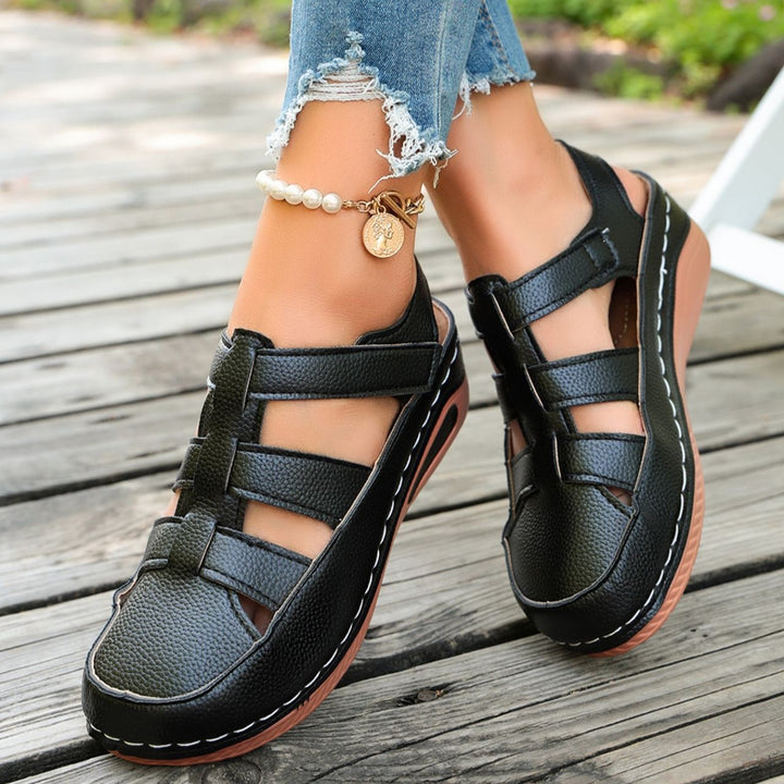 Women's Breathable Comfort Sandals – Soft Sole Hook & Loop Walking Shoes