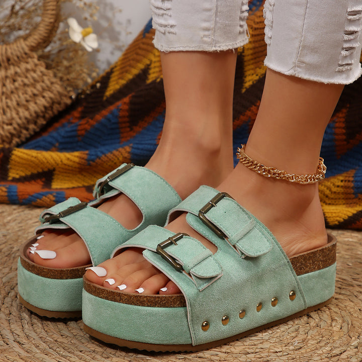 Women's Soft Suede Comfort Sandals –Comfortable Wedge Summer Slippers