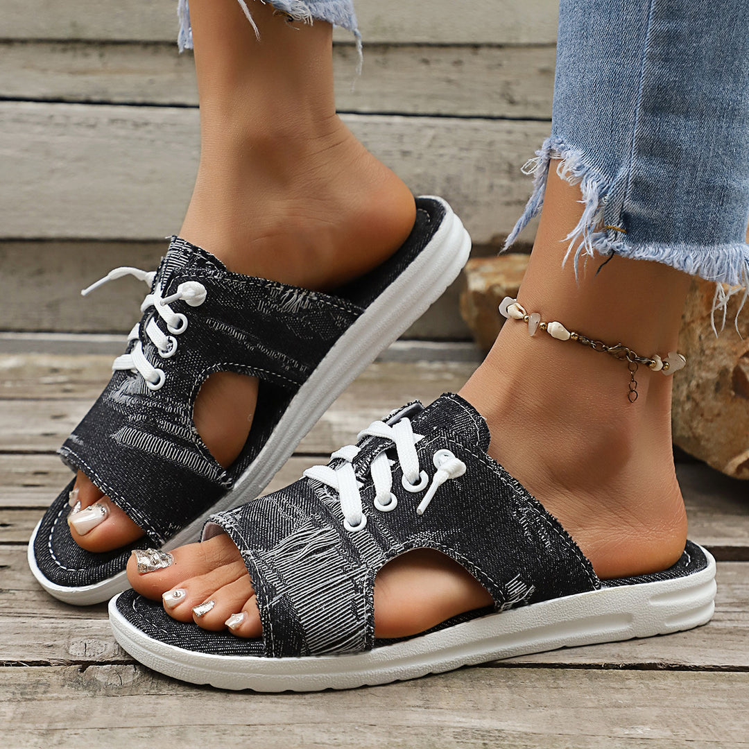 Comfort Denim Slip-On Sandals – Easy On, Easy Off, Comfortable All Day