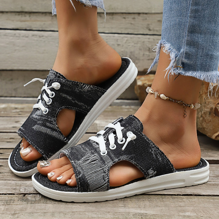 Comfort Denim Slip-On Sandals – Easy On, Easy Off, Comfortable All Day
