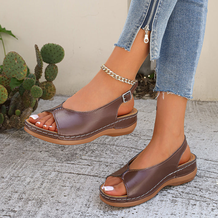 Women's Vintage Comfort Sandals – Adjustable Slingback Walking Shoes