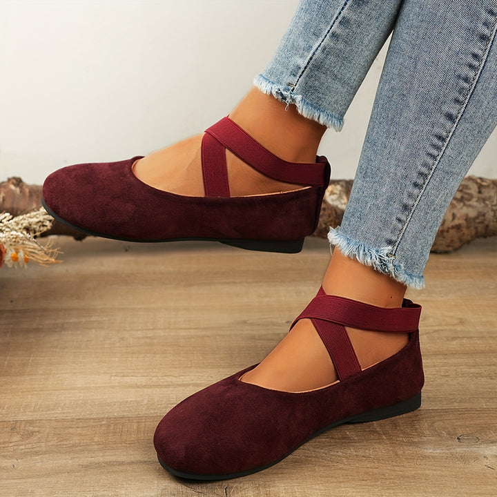 Women's Fall Retro Mary Jane Shoes – Classic Cross Strap Slip-On Shoes for Everyday Wear