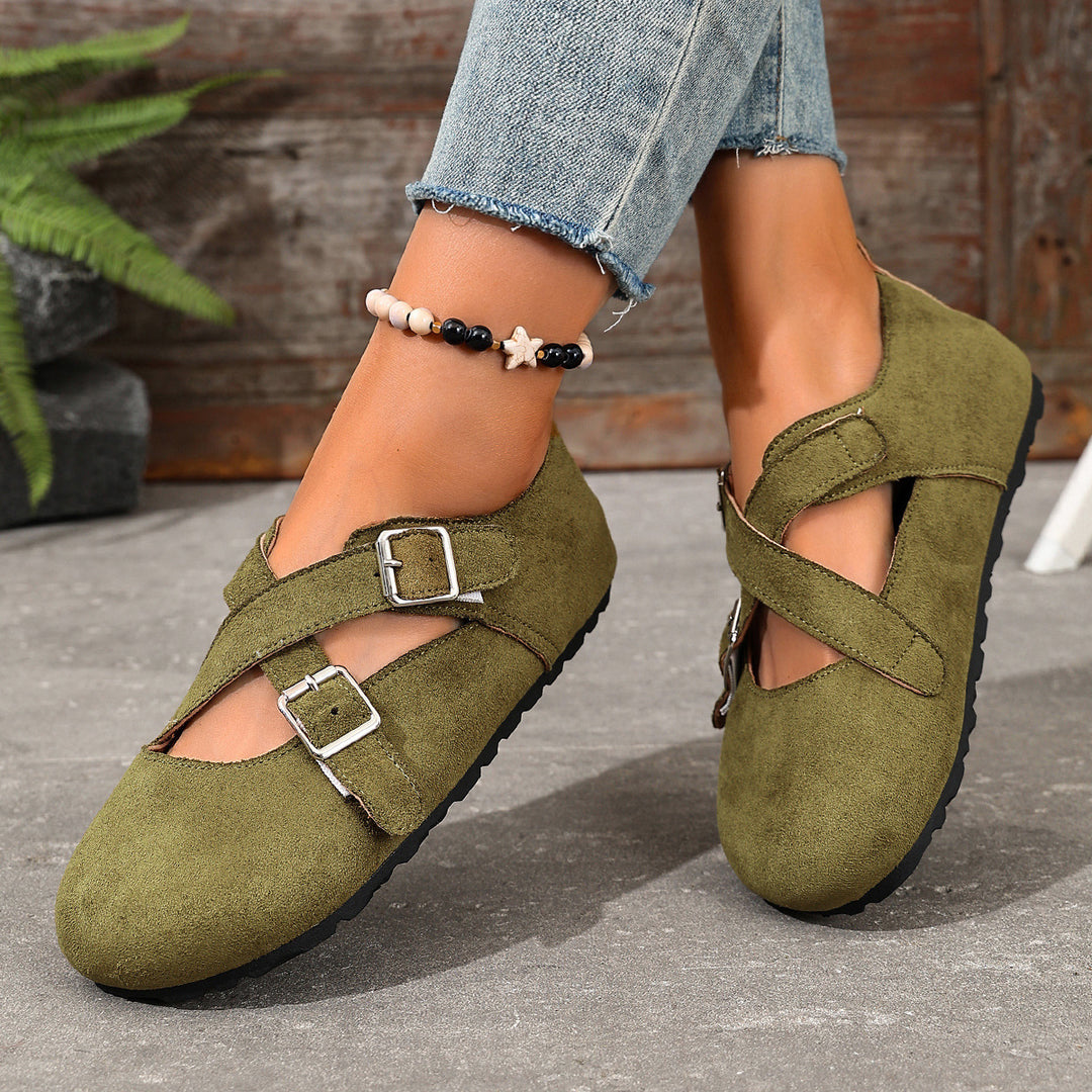 Women's Vintage Cross-Strap Comfort Flats
